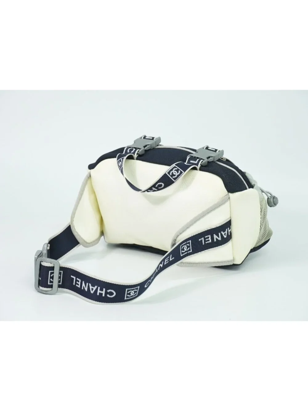 Chanel Sports Line CC Logo Waist Bag Canvas Navy White Sport